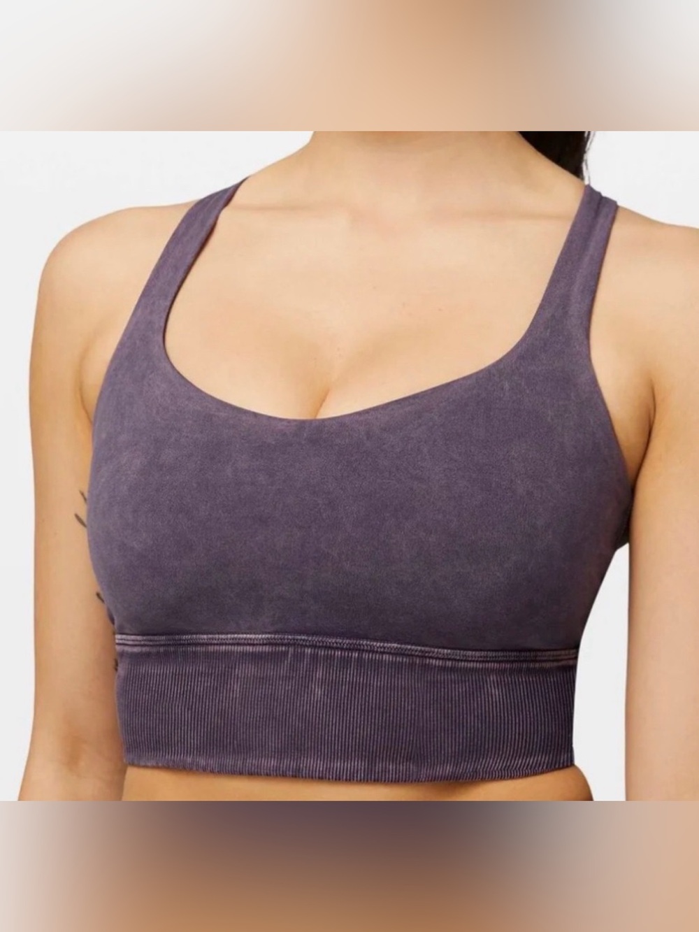 Lululemon Free To Be Bra Long Line *Rib Purple Wash 10